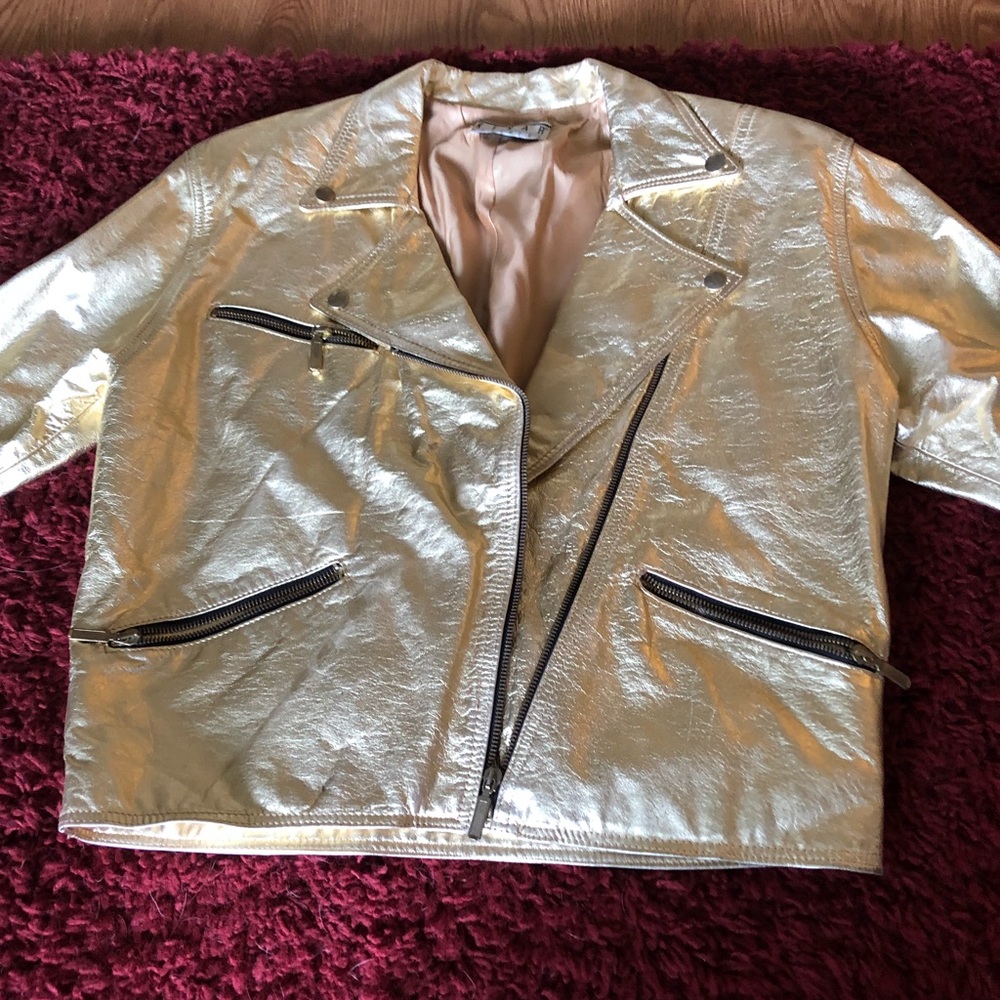 Gold leather Jacket